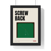 Screw Back Snooker print framed in a black frame, ready to hang