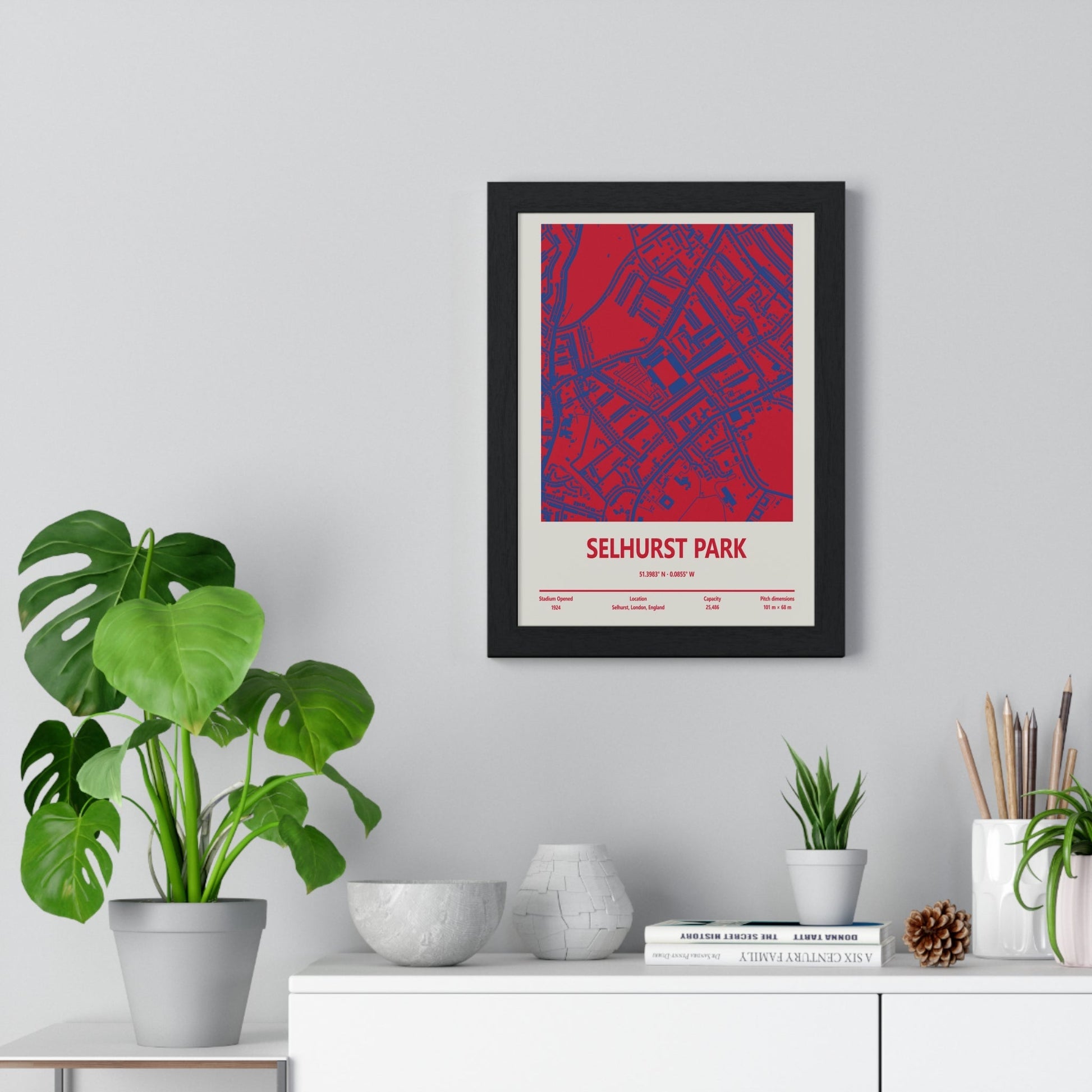 Framed Selhurst Park Stadium map print