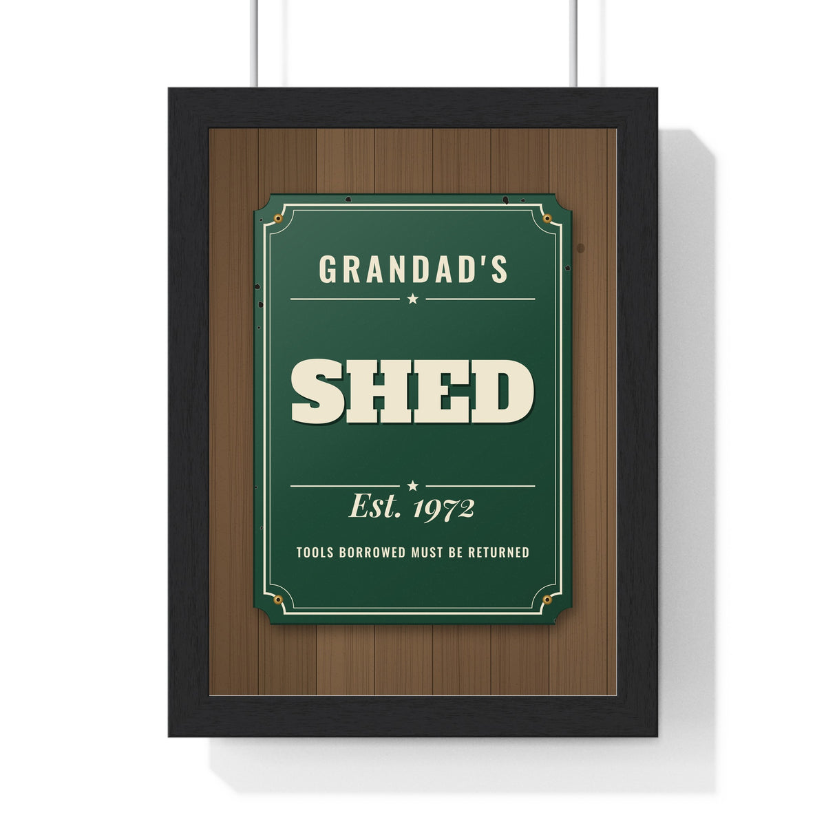 Personalised Shed Sign Print - framed print