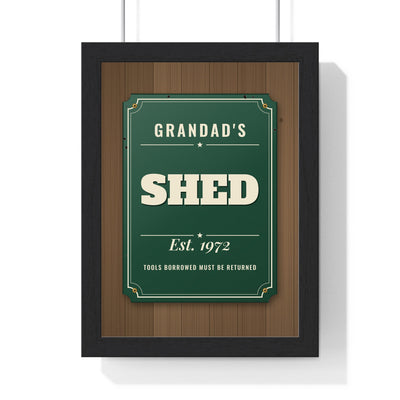 Personalised Shed Sign Print - framed print