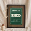 Personalised Shed Sign Print - Lifestyle - leaning in a frame with dried flowers