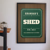 Personalised Shed Sign Print - Lifestyle - hanging on a living room wall