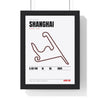 Shanghai Circuit print White framed in a black frame, ready to hang