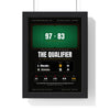 The Qualifier 2005 Snooker print framed in a black frame, ready to hang