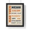 Sheffield Sayings Print in a black frame