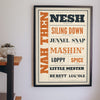 Sheffield Sayings Print framed on a wall