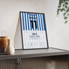 Sheffield Wednesday Play-Off Final 2023 Poster - Josh Windass 11 Wembley framed and leaning on a sideboard