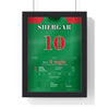 Shergar Derby 1981 Horse Racing Poster - Won by 10 Lengths Silks Print framed in a black frame, ready to hang