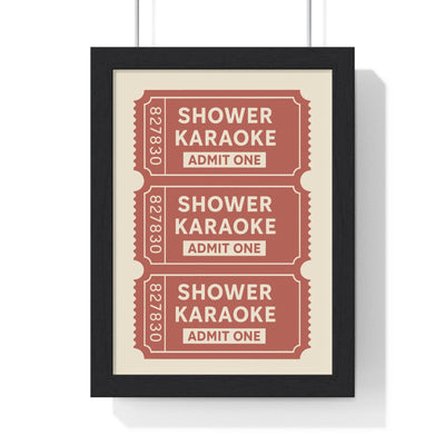 Framed Shower Karaoke Admit One Ticket Bathroom Print print
