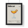 Framed Sidecar Cocktail - Classic Cognac Drink - print