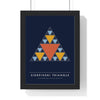 Sierpinski Triangle print framed in a black frame, ready to hang