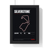 Silverstone Circuit print framed in a black frame, ready to hang
