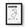 Silverstone Circuit print White framed in a black frame, ready to hang