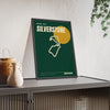 Silverstone Retro Grand Prix print framed and leaning on a sideboard
