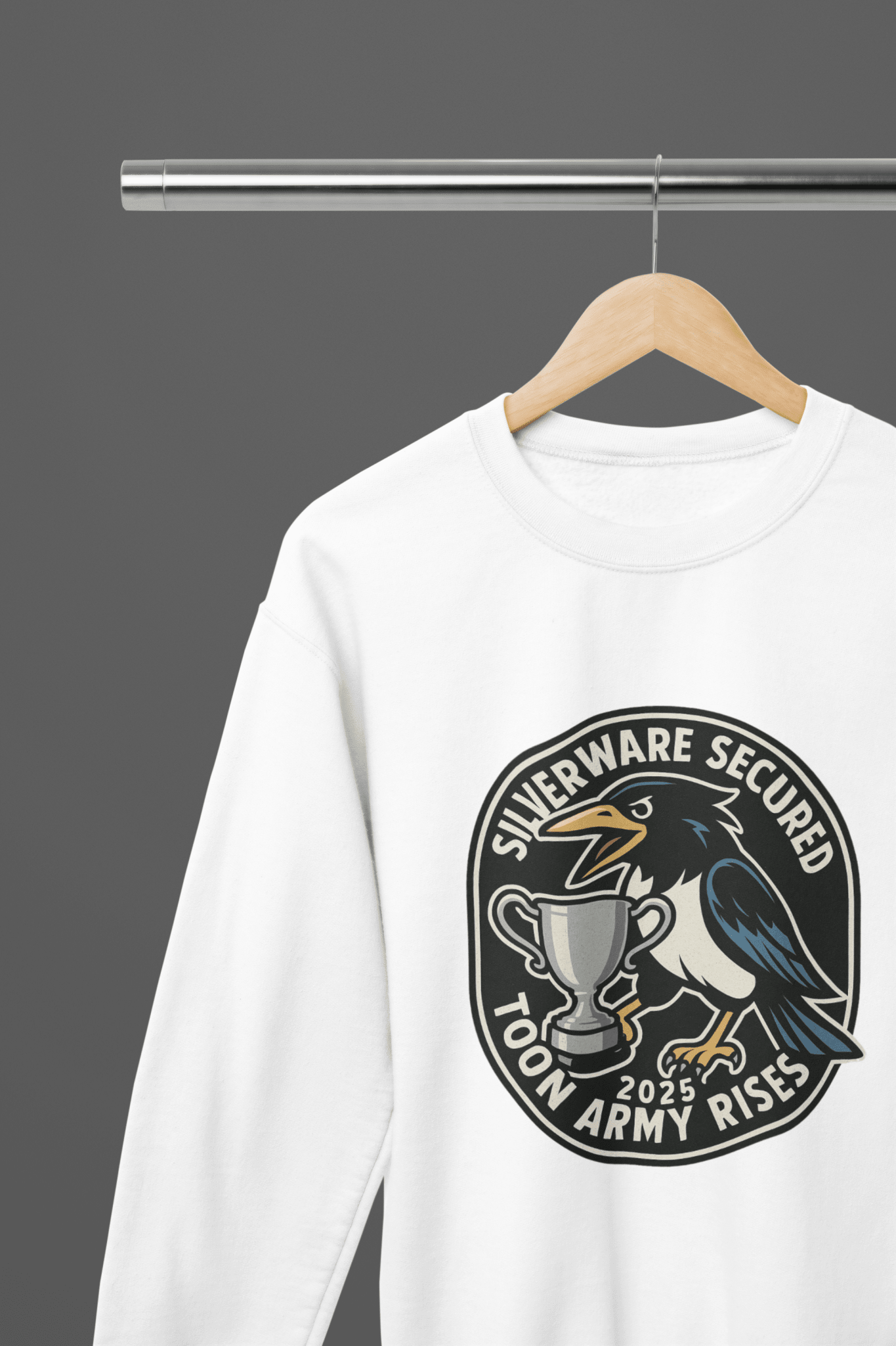 Black t-shirt with Silverware Secured - Toon Army Rises 2025 Newcastle Inspired /Sweatshirt