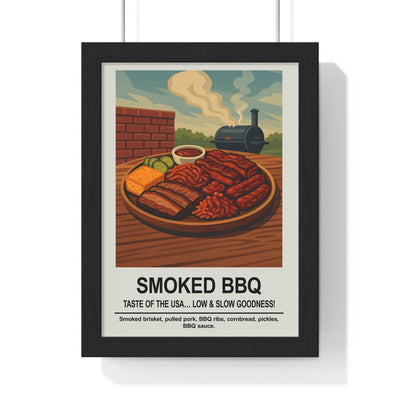 Framed Smoked BBQ American Barbecue Kitchen print