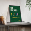Snooker Colours print framed and leaning on a sideboard