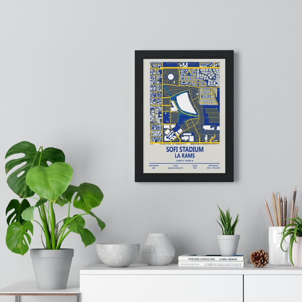 SoFi Stadium LA Rams Map Print | NFL Stadium Gift – Poster Kingz