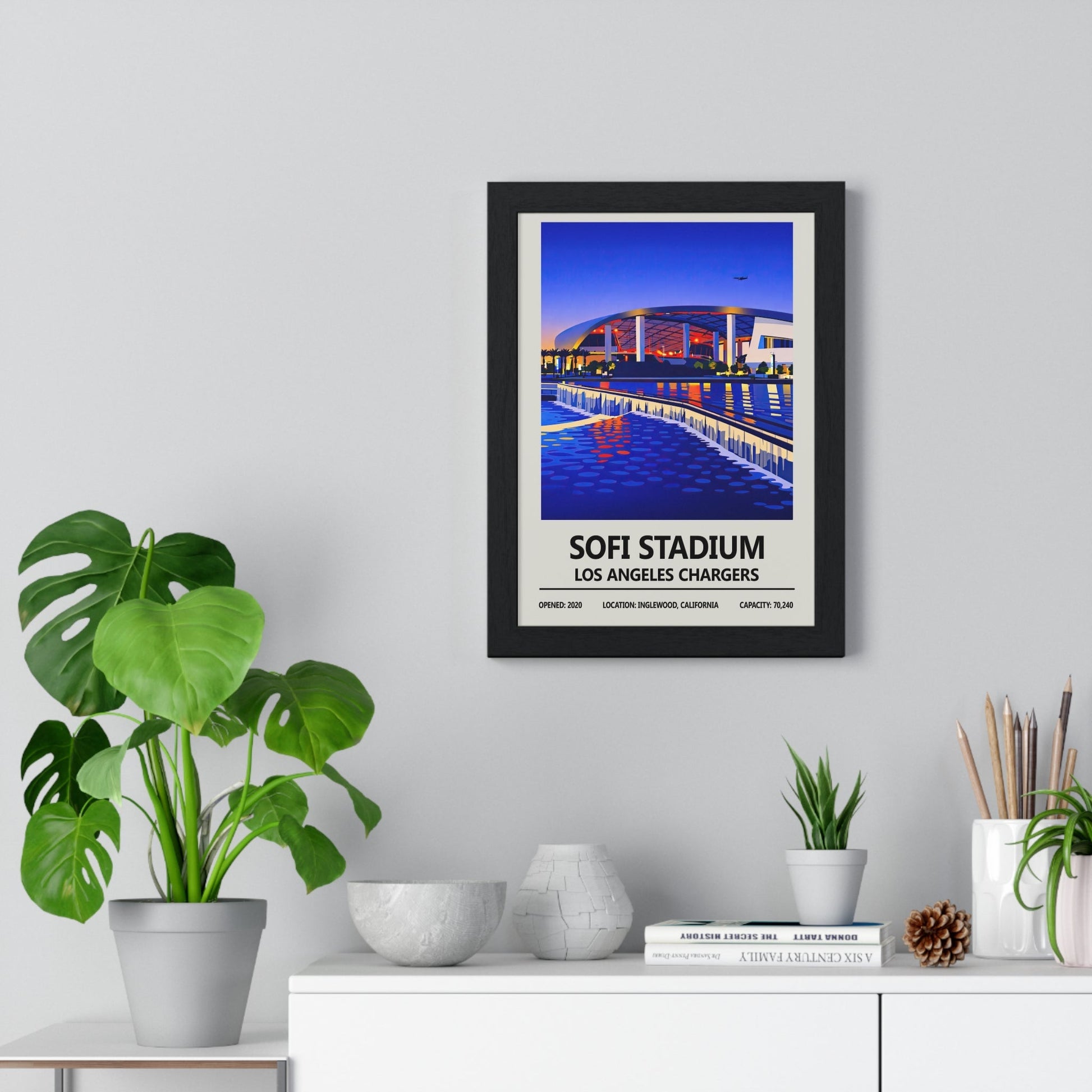 Framed SoFi Stadium Los Angeles Chargers poster