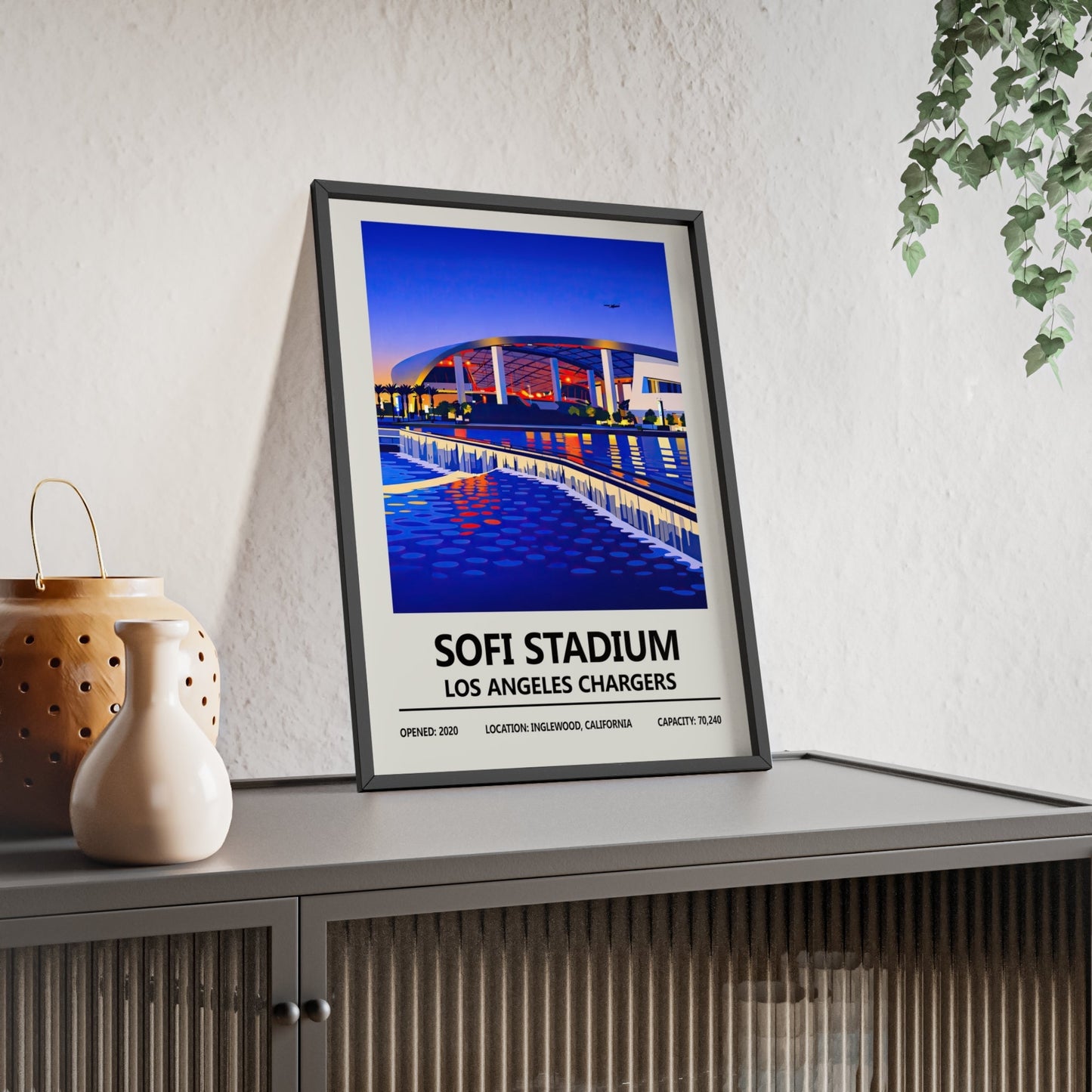 Framed SoFi Stadium Los Angeles Chargers poster