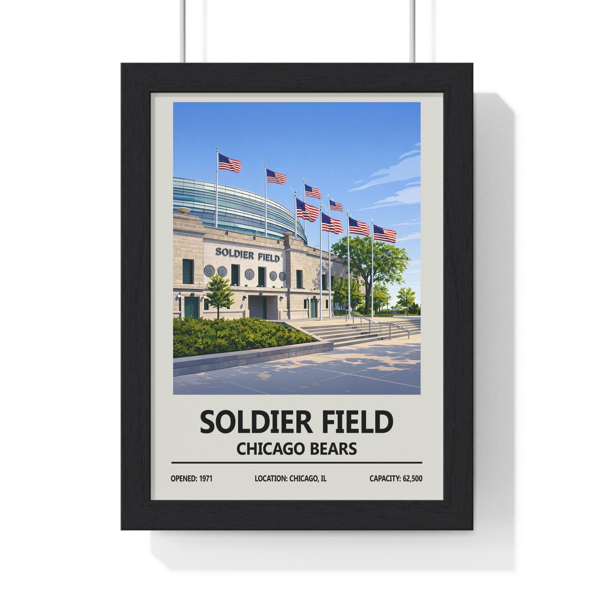 Framed Soldier Field Stadium Chicago Bears poster