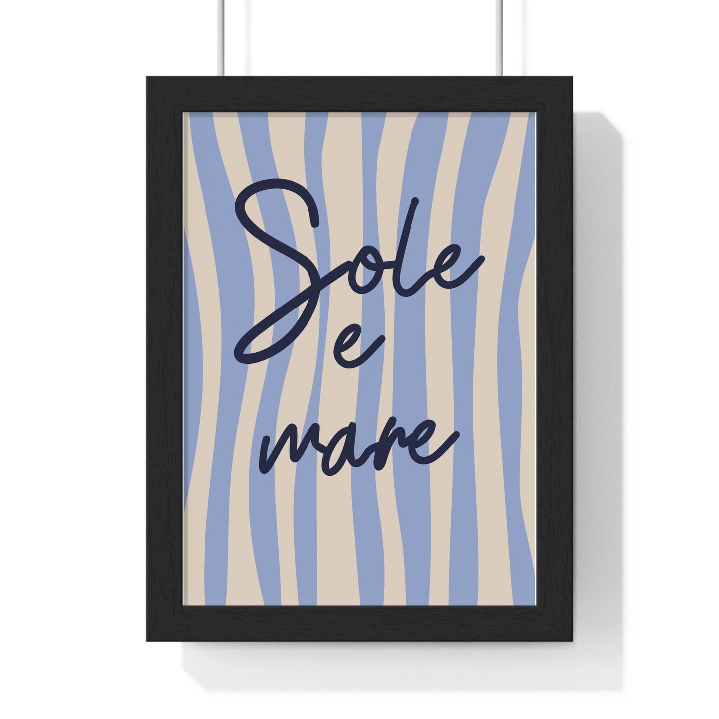 Framed Sole e Mare Italian Kitchen Print - Coastal Typography Art print
