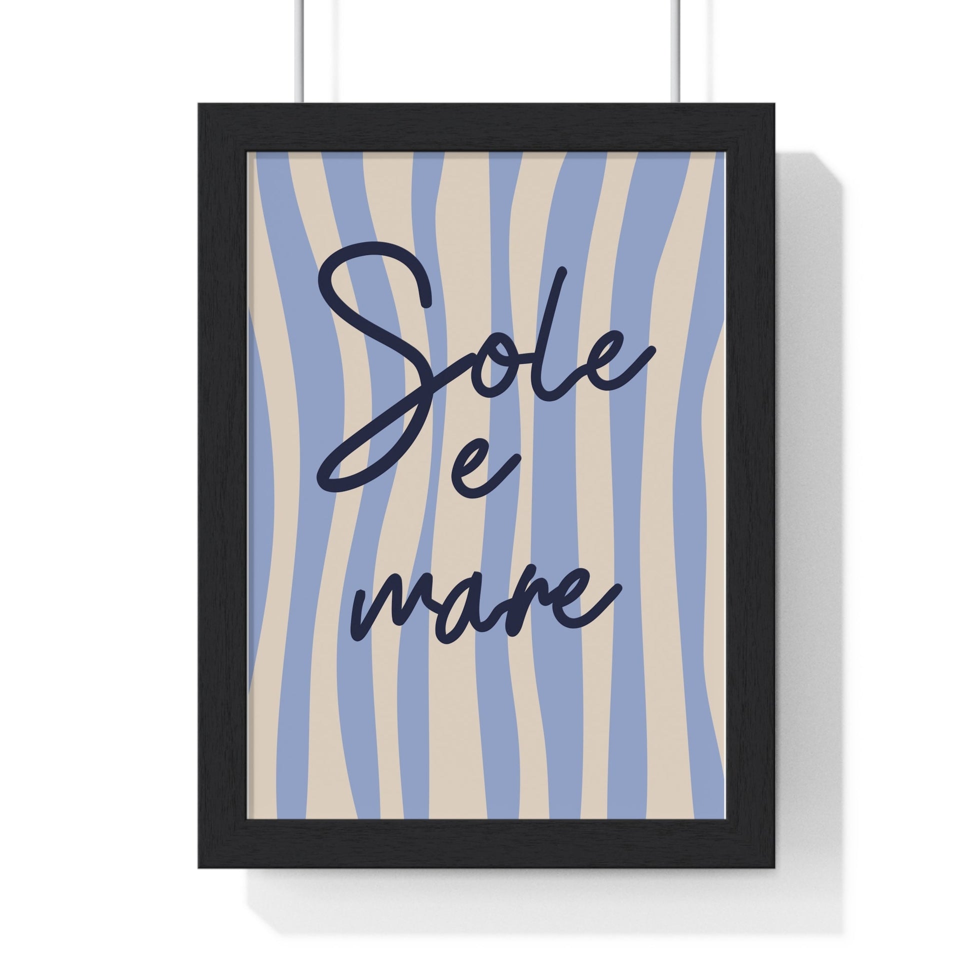 Framed Sole e Mare Italian Kitchen Print - Coastal Typography Art print