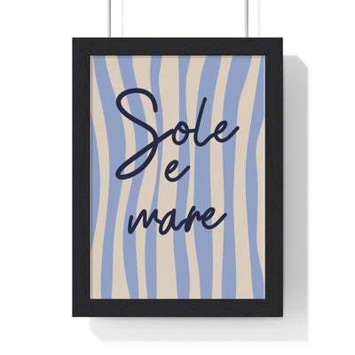 Framed Sole e Mare Italian Kitchen Print - Coastal Typography Art print