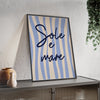 Framed Sole e Mare Italian Kitchen Print - Coastal Typography Art print