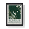 Sophia Gardens map print framed in a black frame, ready to hang