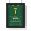 South Africa Rugby World Cup Final 2023 Poster - Pieter-Steph du Toit 7 Springboks Print framed in a black frame, ready to hang