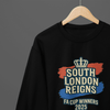Black t-shirt with South London Reigns - FA Cup Winners 2025 or Sweatshirt