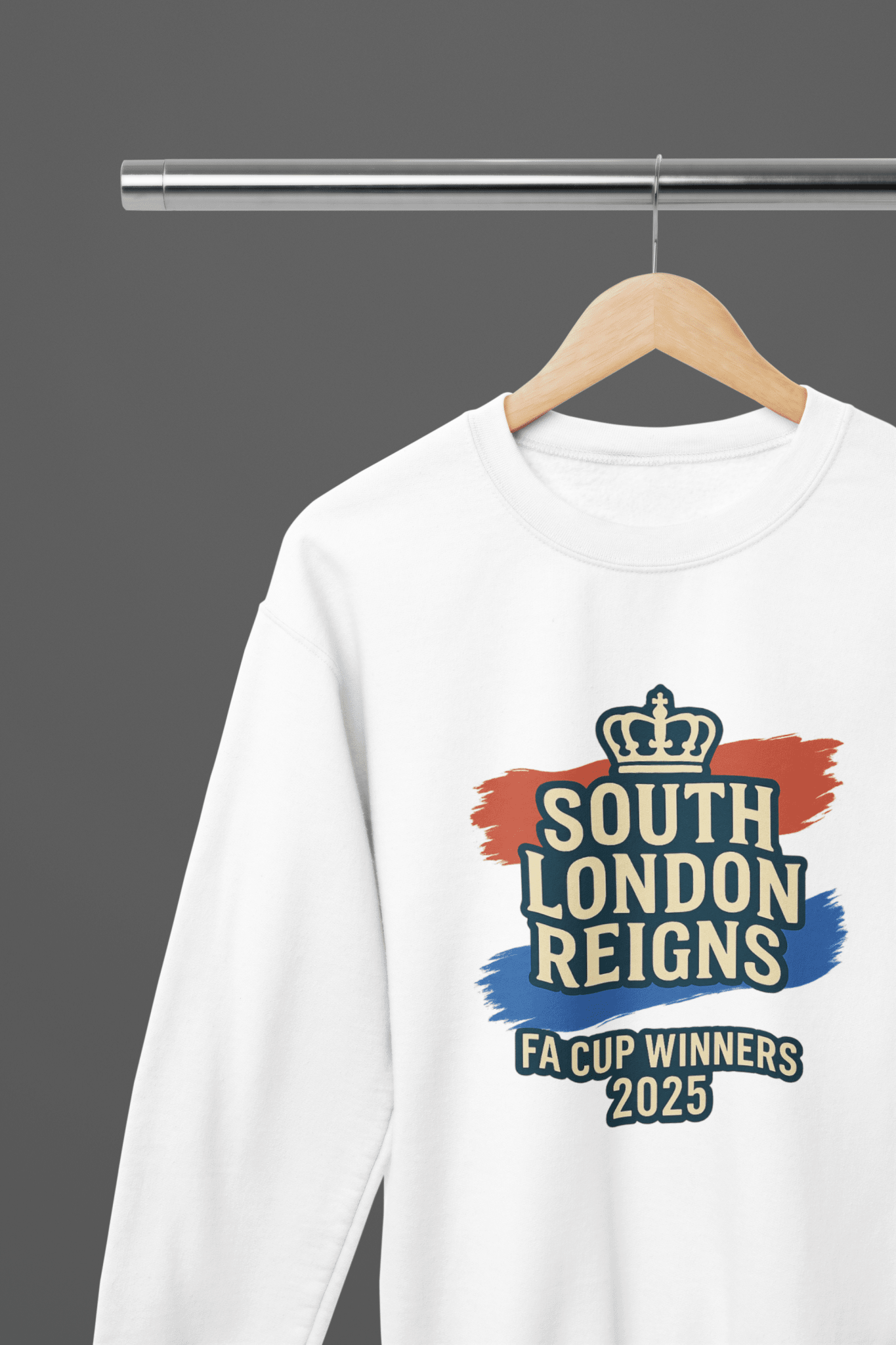 Black t-shirt with South London Reigns - FA Cup Winners 2025 or Sweatshirt
