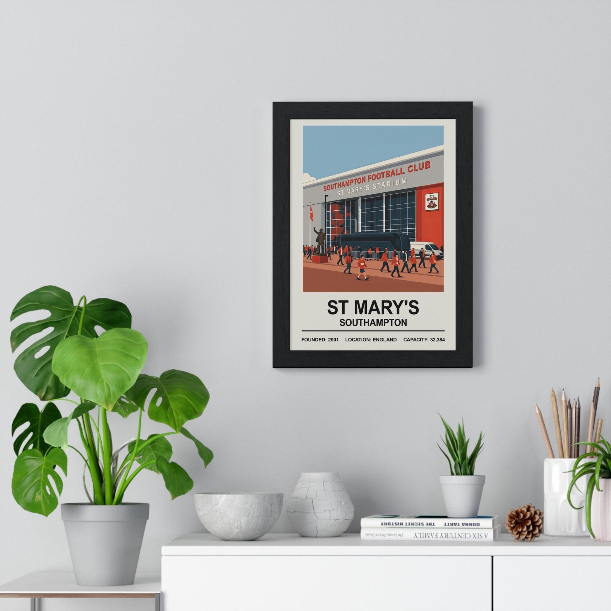 Framed Southampton St Mary's Stadium poster