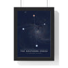 Southern Cross Constellation print framed in a black frame, ready to hang