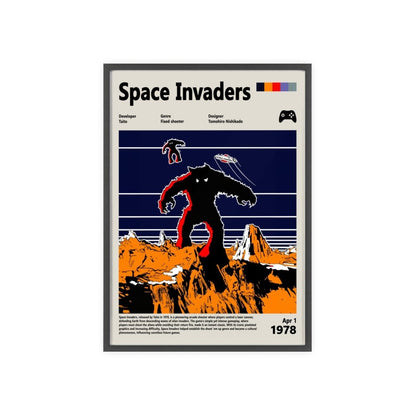 Space Invaders 1978 - Video Game Info minimalist Poster - Poster Kingz