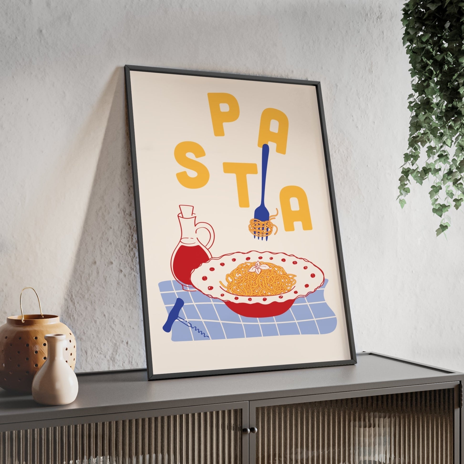 Framed Spaghetti Kitchen Print - Italian Pasta Food print