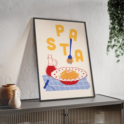Framed Spaghetti Kitchen Print - Italian Pasta Food print