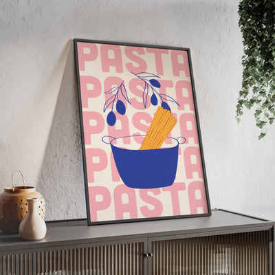 Framed Spaghetti Pot Kitchen Print - Italian Pasta print