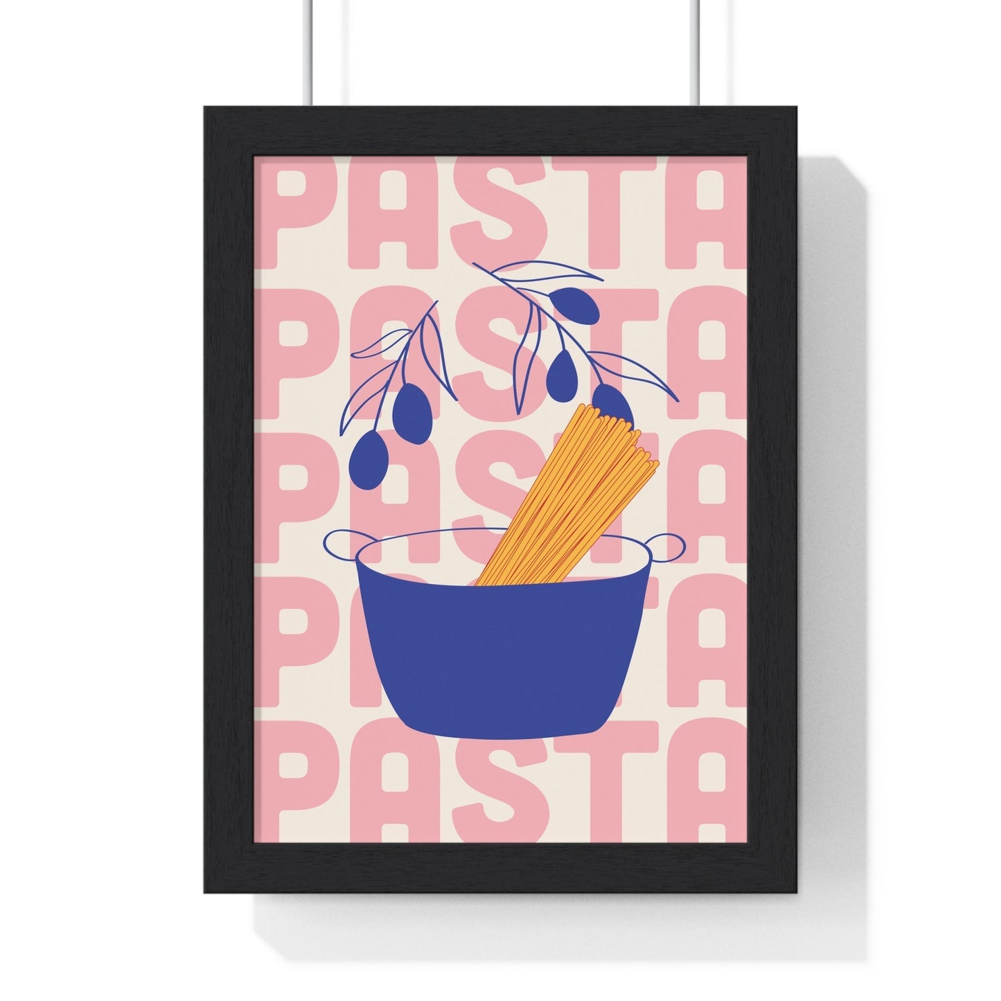 Framed Spaghetti Pot Kitchen Print - Italian Pasta print