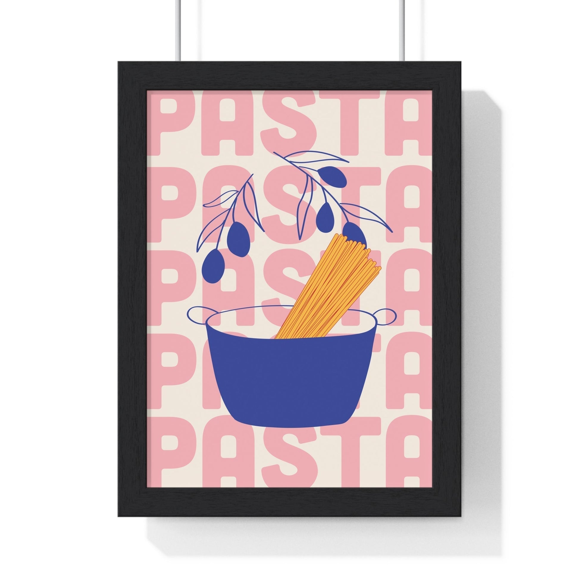 Framed Spaghetti Pot Kitchen Print - Italian Pasta print