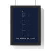 Speed of Light print framed in a black frame, ready to hang