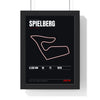 Spielberg Circuit print framed in a black frame, ready to hang