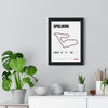 Spielberg Circuit print White framed on a living room wall