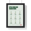 Spin Bowling Variations Cricket print framed in a black frame, ready to hang
