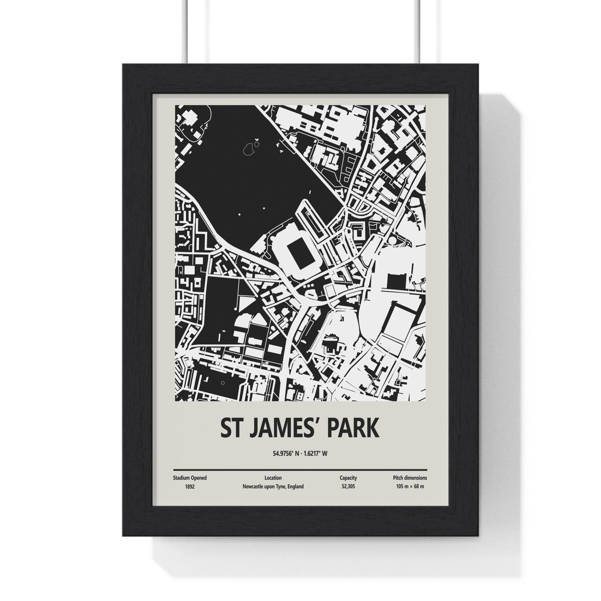 St James’ Park Stadium Map Print