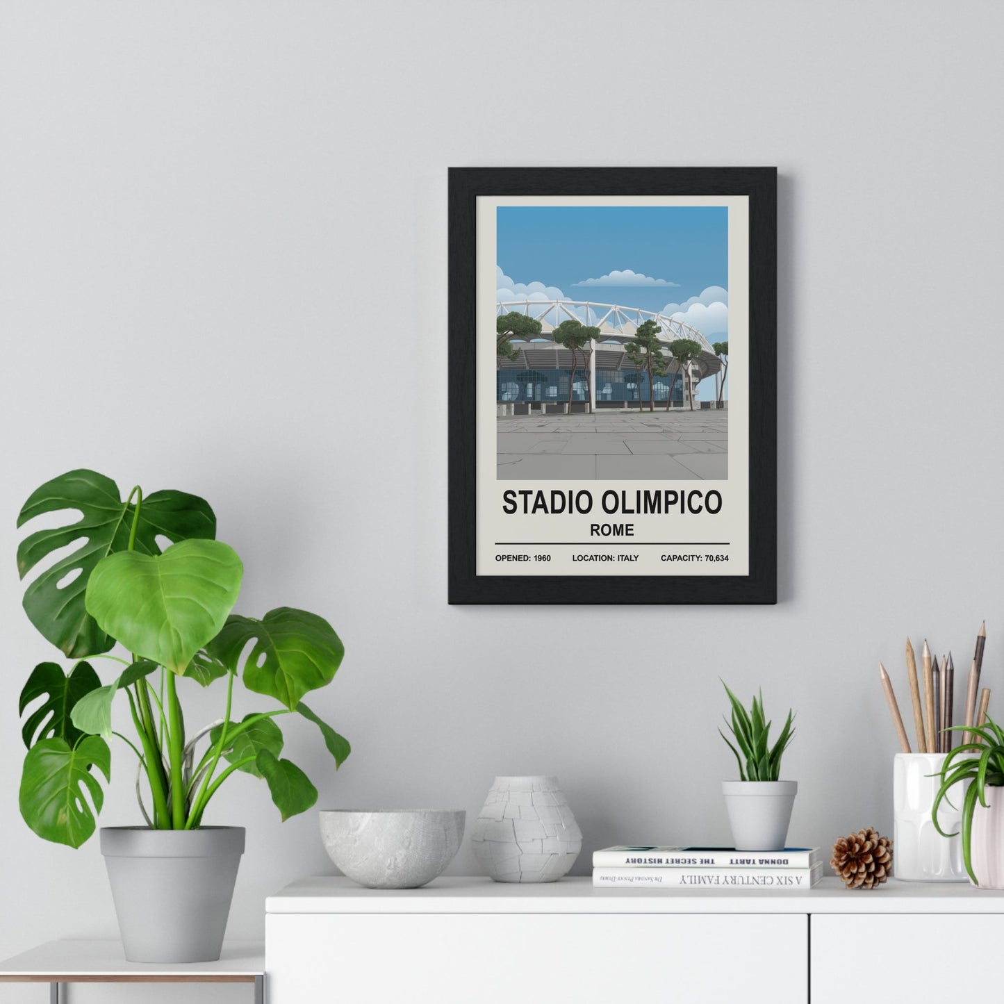 Framed Stadio Olimpico Rome poster