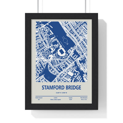 Framed Stamford Bridge Stadium map print