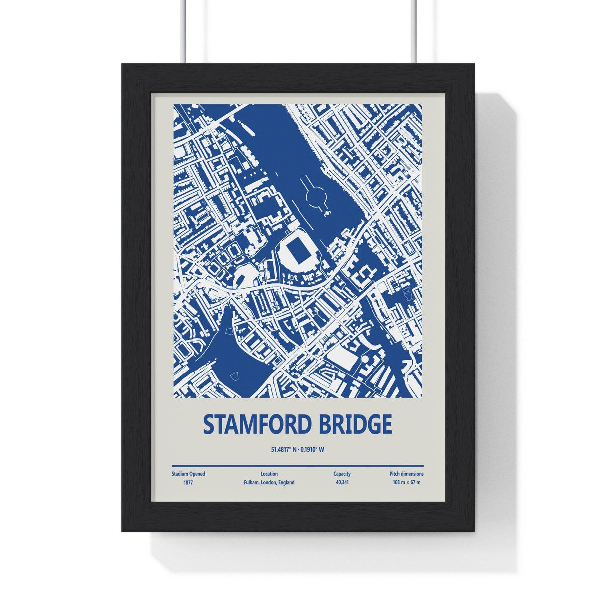 Stamford Bridge Stadium Map Print