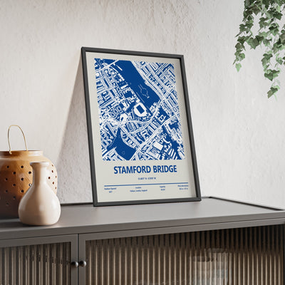 Framed Stamford Bridge Stadium map print